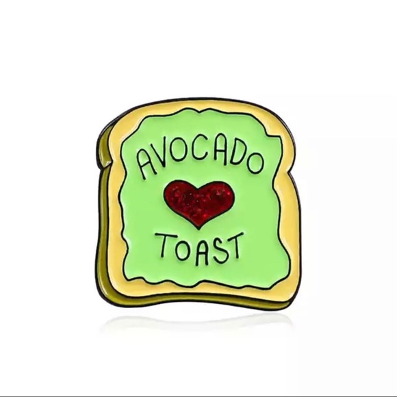 Jewelry - Avocado Toast Glitter Enamel Pin